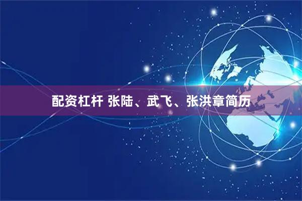 配资杠杆 张陆、武飞、张洪章简历